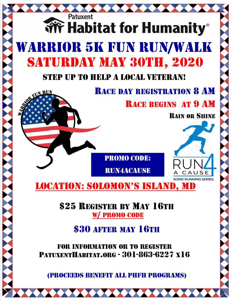 Warrior Fun Run Patuxent Habitat For Humanity